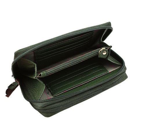 Portofel casual, dama, RENATA BALESTRA 2035, verde, piele naturala